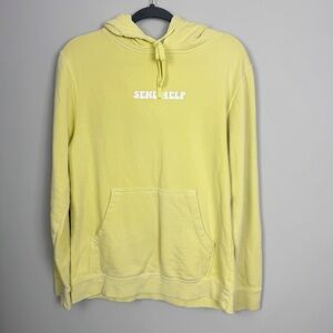 BARSTOOL SPORTS | SEND HELP / ROUGH NIGHT Pale Yellow Hoodie Unisex Size Small